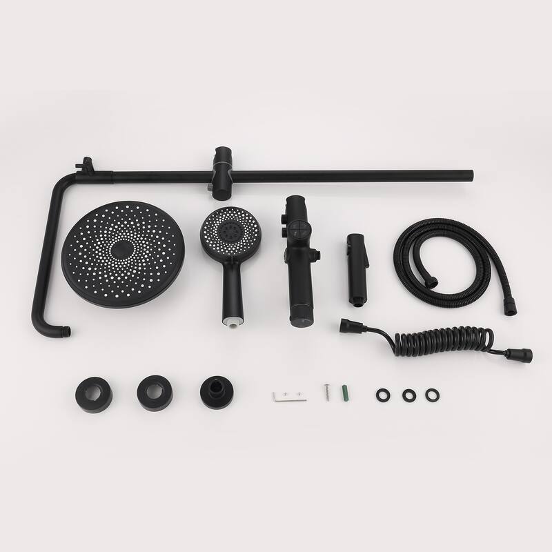 Wall-mounted Complete Shower System With Rough-In Valve And Spray Gun