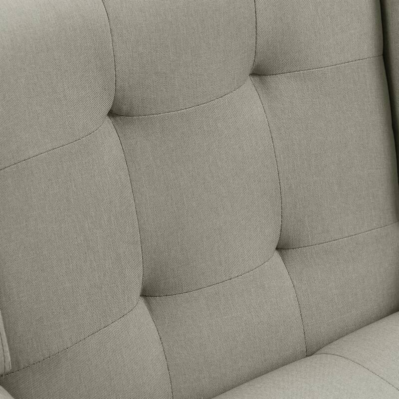 Modern Tufted Accent Chair Linen Armchairs Set of 2