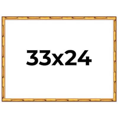 33x24 Frame Gold Bamboo Picture Frame Modern Photo Frame Includes UV Acrylic Shatter Guard Front Acid Free Foam Backing Board