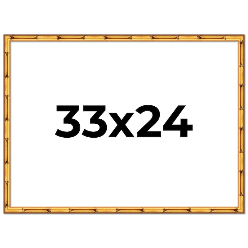 33x24 Frame Gold Bamboo Solid Wood Picture Frame | 1 Inch Moulding