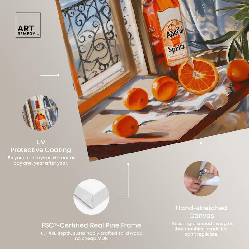 Orange Aperol by the Sea Canvas by Art Remedy, Gallery Wrapped