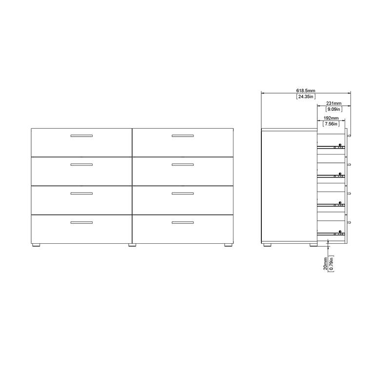 Porch & Den Angus Space-saving 8-Drawer Double Dresser