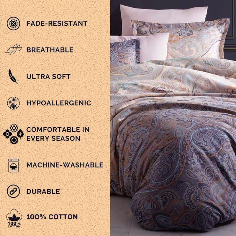 Paisley Night Cotton Duvet Set of 3