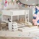 preview thumbnail 1 of 55, Full-Over-Full Bunk Bed with Twin size Trundle, Storage and Desk,with 2 USB and 2 three-holes Plugs White