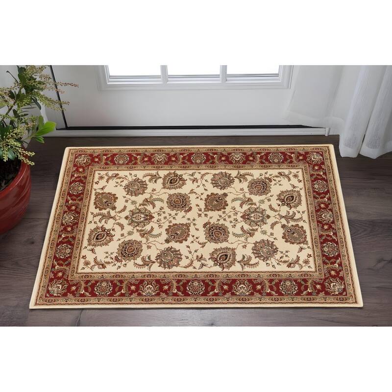 HomeRoots Oriental Traditional Rectangle Area Rug - Brown/Red - 36.00 in. x 24.00 in.  x 0.43 in. - Rectangle