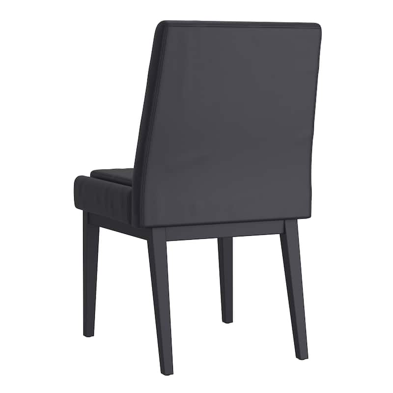 Contemporary Faux Leather and Metal Dining Chair, Set of 2 - N/A