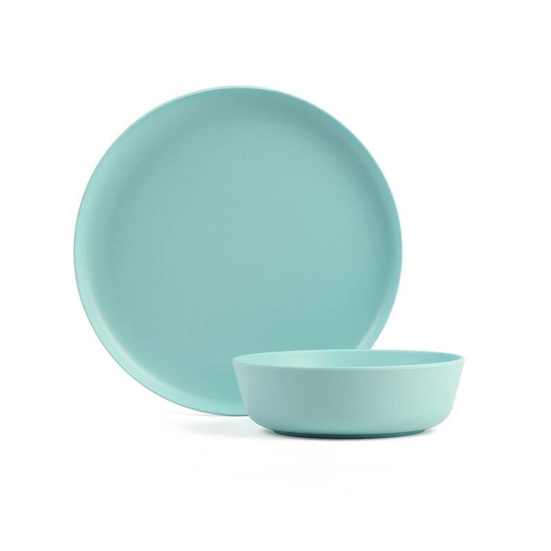 8-piece Macarons Cool Color Bamboo Flour Tableware Set