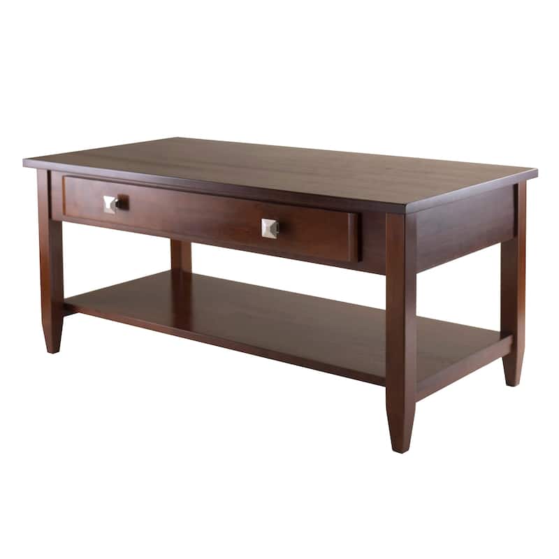 Wooden Coffee Table with Tapered Leg - 40" - Brown