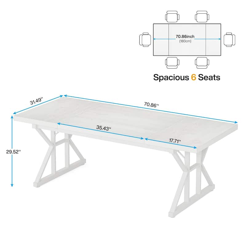 70.8-Inch Executive Desk, Large Computer Office Desk Workstation