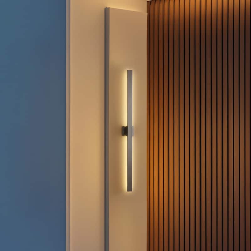 Palco Modern Minimalist Indoor/Outdoor Metal 350-Degree Rotatable Dimmable Integrated LED Wall Sconce, by JONATHAN Y