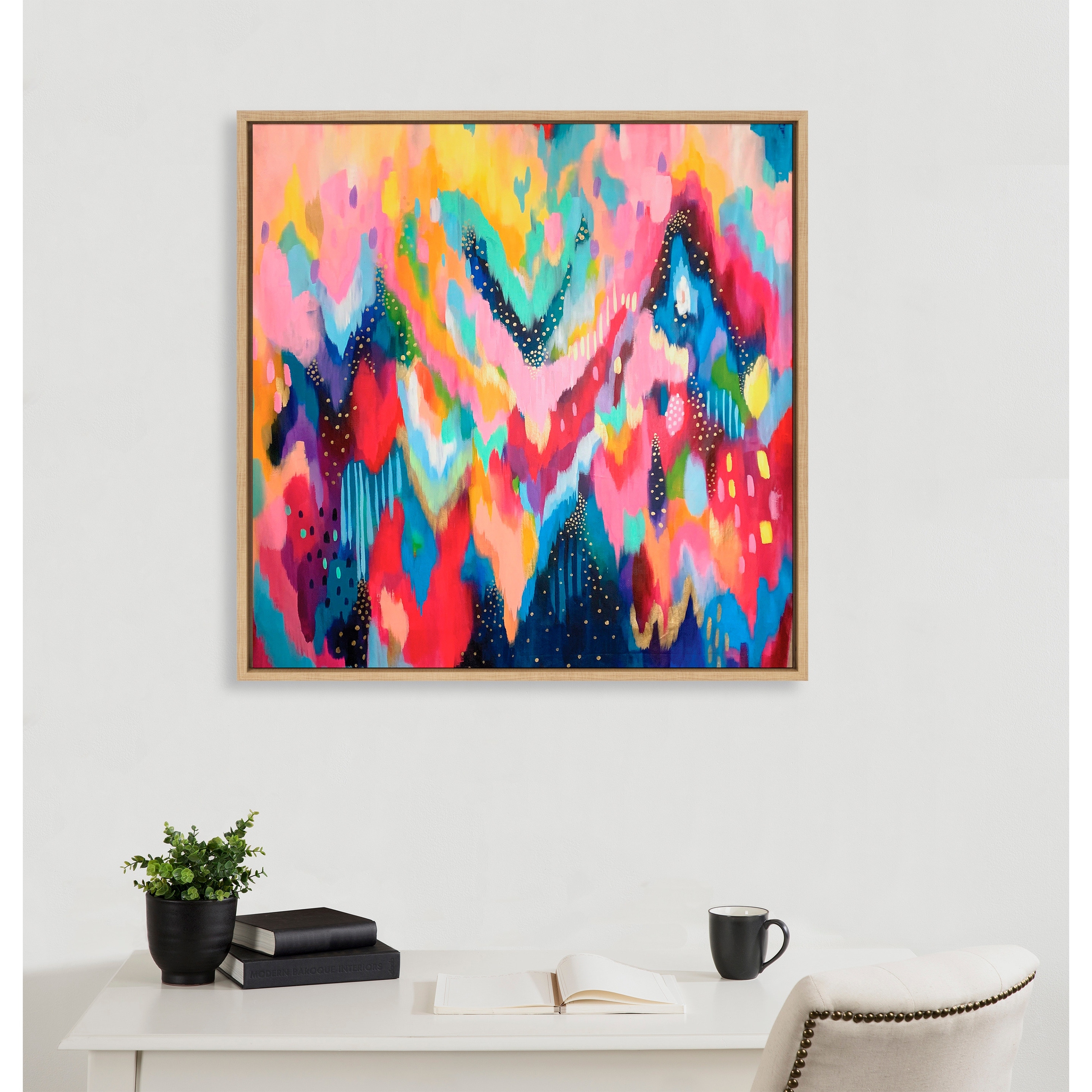 Kate and Laurel Sylvie EV Brushstroke 100 Frame Canvas by Jessi Raulet