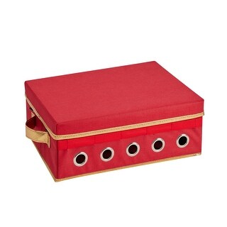 Simplify Gift Wrapping and Ribbon Storage Organizer Box in Red - Bed ...