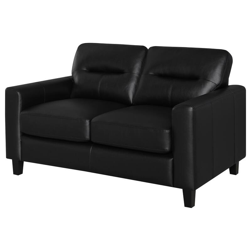Scotland Faux Leather Upholstered Track Arm Loveseat
