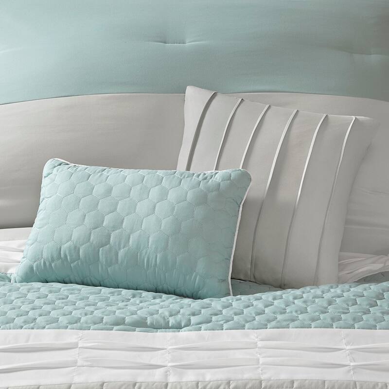 GDF Studio - Tinsley 8 Piece Pleated Microfiber Comforter Set