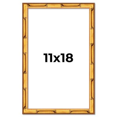 11x18 Frame Gold Bamboo Picture Frame Modern Photo Frame Includes UV Acrylic Shatter Guard Front Acid Free Foam Backing Board