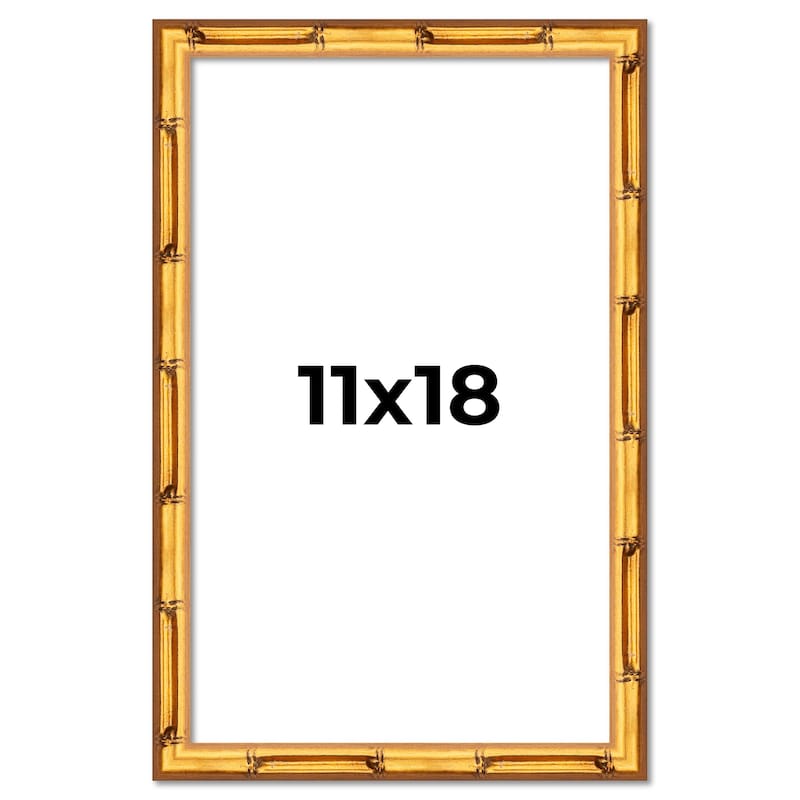 11x18 Frame Gold Bamboo Solid Wood Picture Frame | 1 Inch Moulding