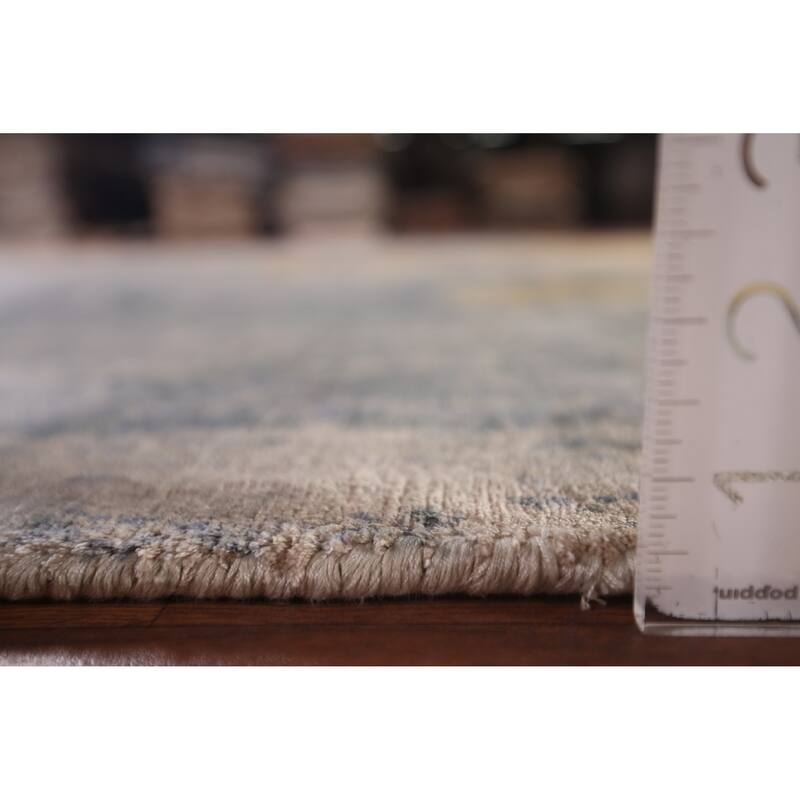 Contemporary Abstract Indian Area Rug Handmade Wool Carpet - 8'0" X 9'8"