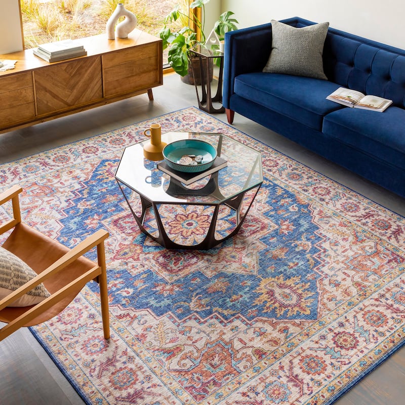 Livabliss Litz Vibrant Traditional Area Rug - Dark Red - 8'10" x 12'