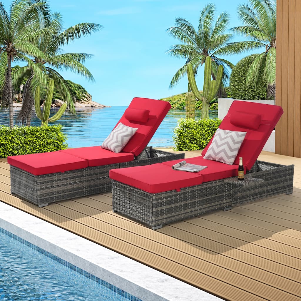 Outdoor Chaise Lounge Chair Set of 2