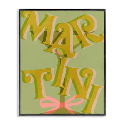 Stupell Classic Retro Martini Framed Giclee Art Design By Lil' Rue