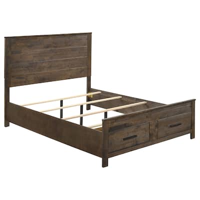 Woodmont Farmhouse Storage Bed Rustic Golden Brown
