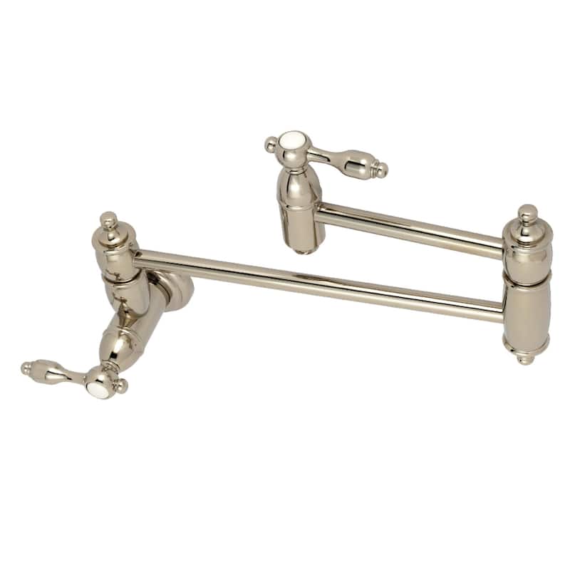 Tudor Wall Mounted Pot Filler Faucet - Polished Nickel