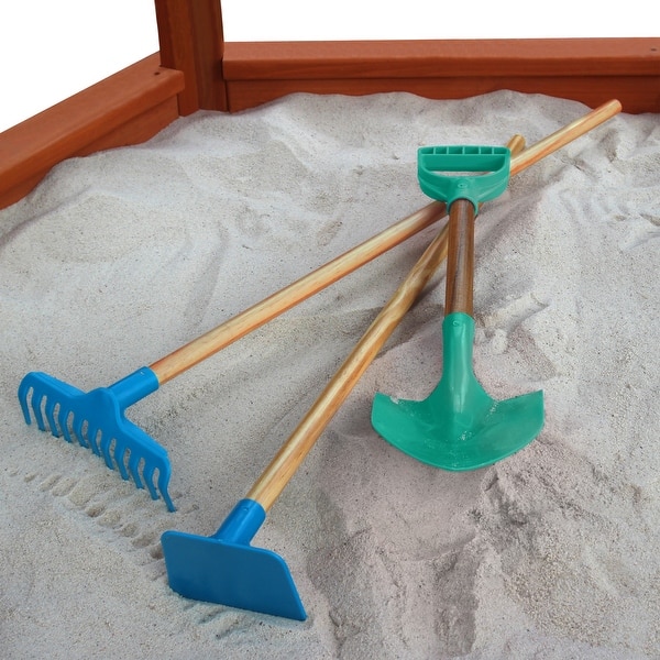 slide 2 of 3, Gorilla Playsets Sandbox Tool Kit with Plastic Tool Heads (3-pieces) - Multi-Color