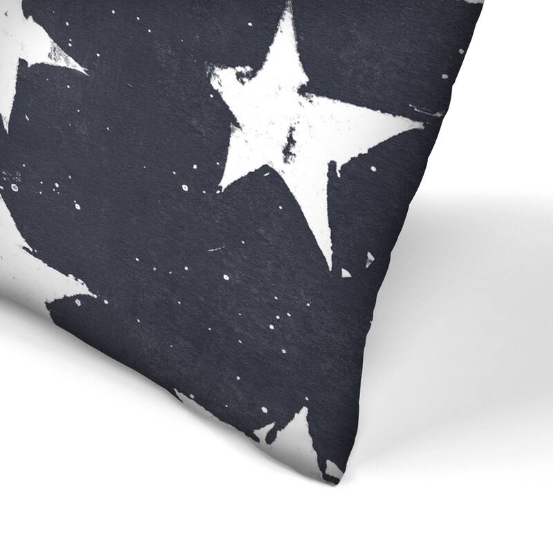 Linocut Stars Navy And White Decorative Throw Pillow Bed Bath & Beyond 31034186