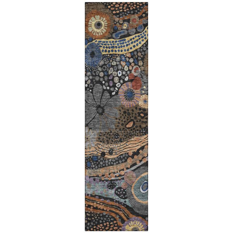 Machine Washable Indoor/ Outdoor Whimsy Floral Chantille Rug