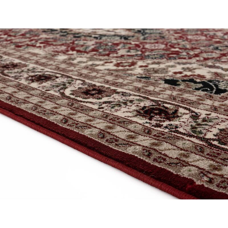 Hollywood Collection Red/Ivory Area Rug