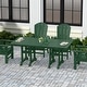 preview thumbnail 37 of 49, Laguna Hdpe All Weather Outdoor Patio 71" Rectangular Dining Table Dark Green