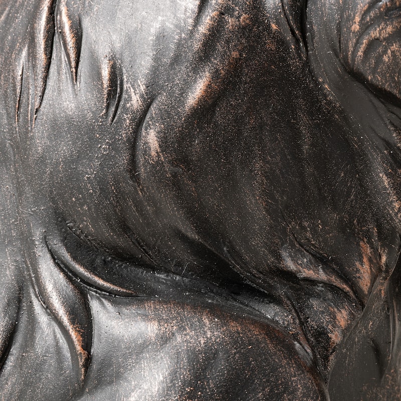 Glitzhome MGO Bronze Mom and Baby Rabbit Statue Standing Bunny Figurine