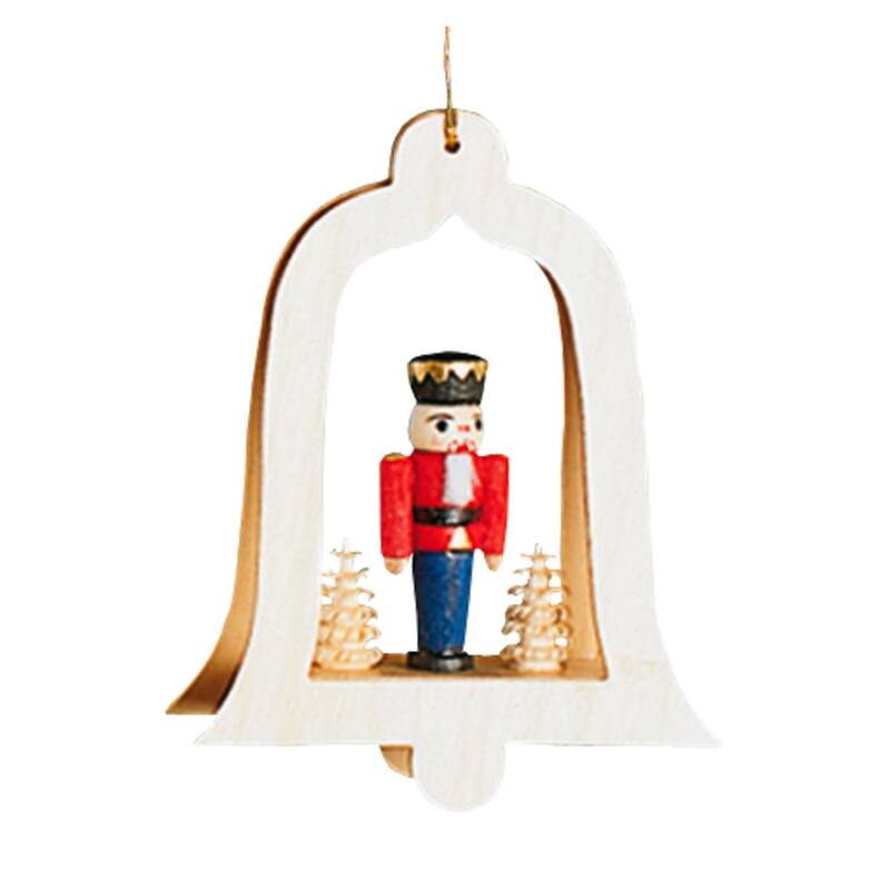 3.25" Red, Blue, and White Nutcracker in Bell Contemporary Ornament