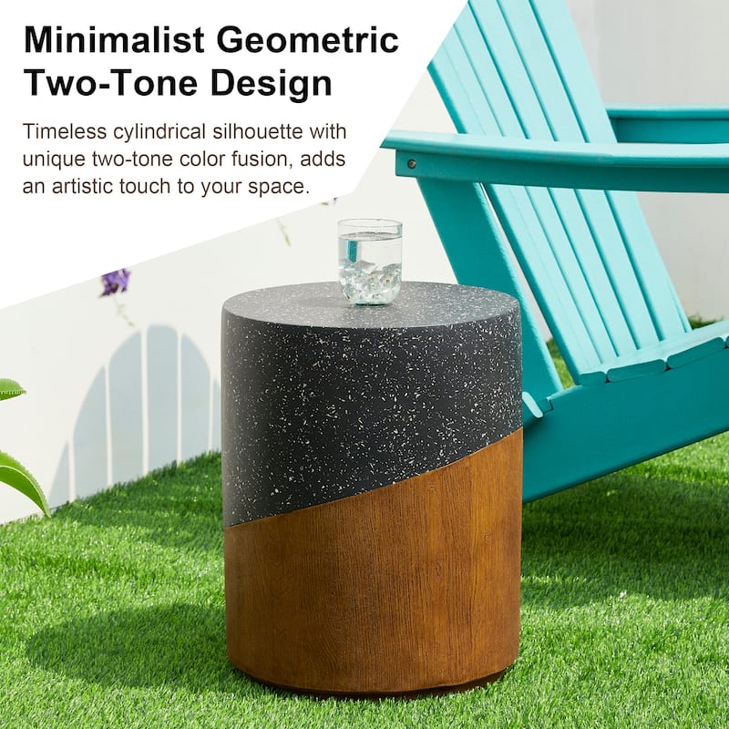 Glitzhome 17"H Multi-functional MGO Garden Stool Outdoor Table