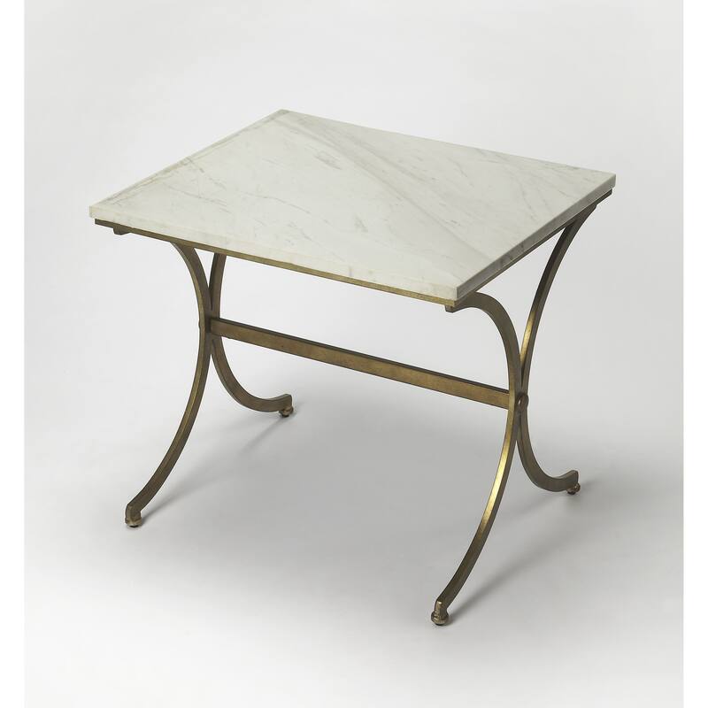 Handmade Pamina Travertine Accent Table - Marble