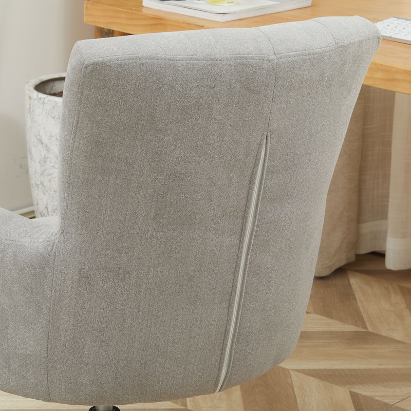 HOMCOM Swivel Computer Office Chair Button Tufted Mid Back Desk Chair for Home Study Bedroom, Carbon