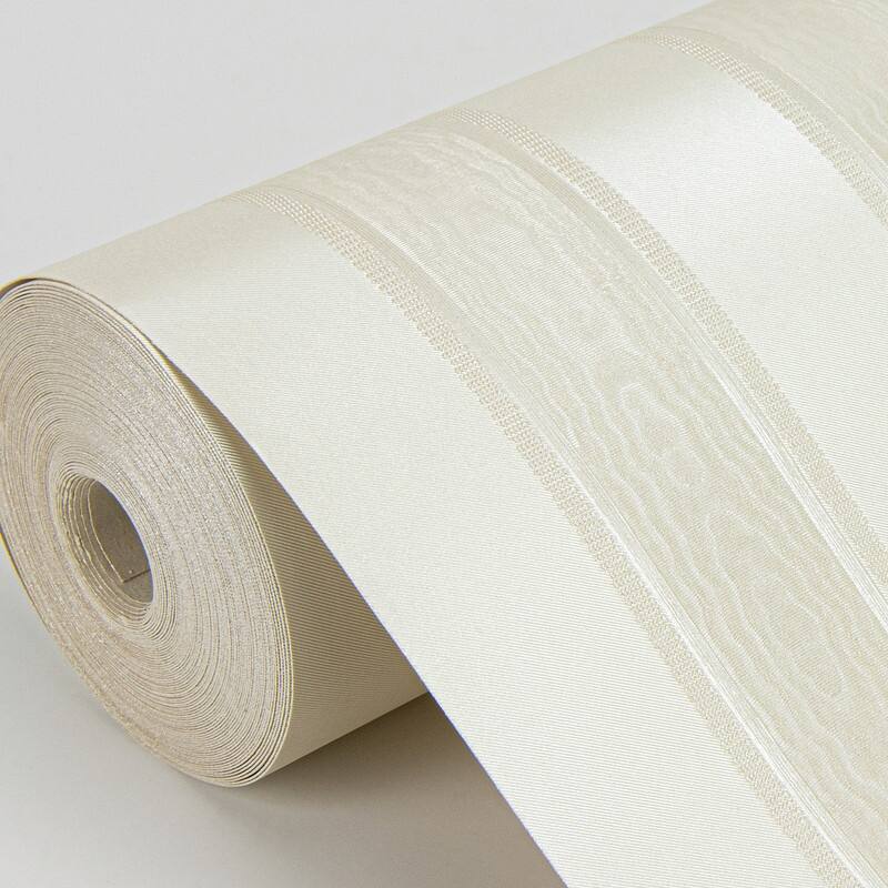 Sirpi Zeta Cream Moire Stripe Wallpaper - 20.9 x 396 x 0.025