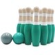 preview thumbnail 1 of 3, Sterling Sports Wooden Lawn Bowling Skittles Set with Carrying Mesh Bag for Indoors and Outdoors Yard Kids