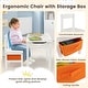 preview thumbnail 19 of 35, Multifunctional Kids Table and Chairs with Storage Space - 23" x 16" x 21.5"(L x W x H)