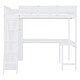 preview thumbnail 8 of 15, Full Size Loft Bed with Desk, Shelf, and Storage, Space-Saving Design with Solid Pine Wood Construction and Guardrails, White