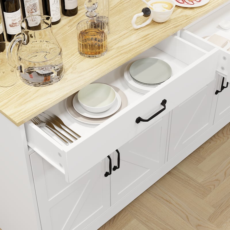 Large Farmhouse Buffet Cabinet Storage Sideboard