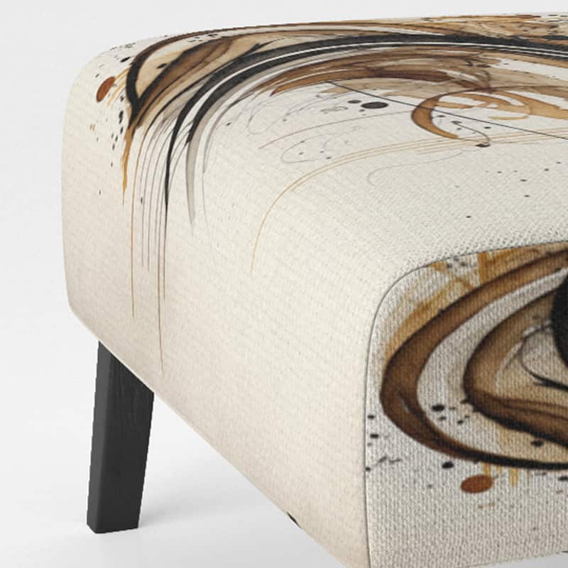 Designart "Brown And Black Movement I" Upholstered Modern & Contemporary Accent Chair and Modern & Contemporary Arm Chair