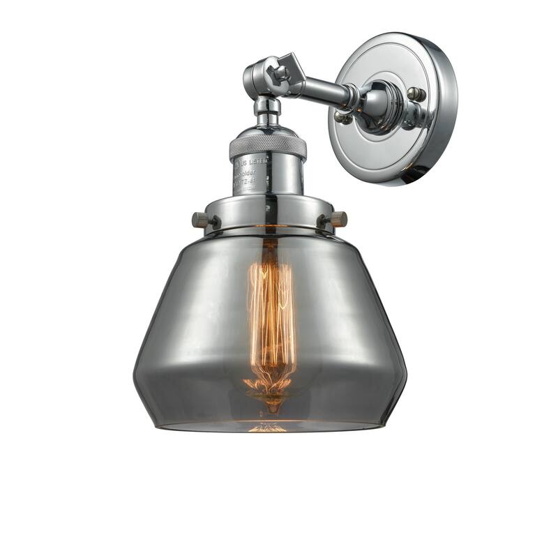 Innovations Lighting Fulton Single Light 11" Tall Bathroom Sconce with - Polished Nickel / Smoked