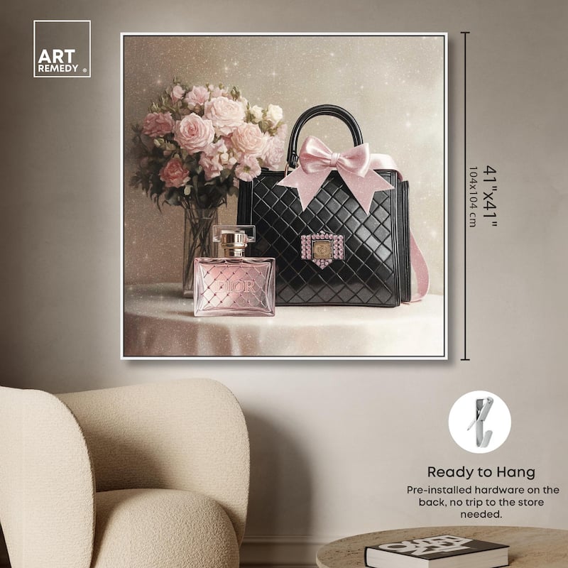 Delicate Purse and Perfume Canvas by Art Remedy