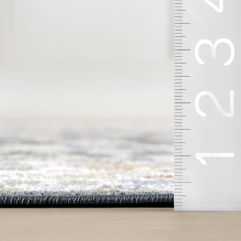 Nuloom Breigh Medallion Bordered Machine Washable Area Rug