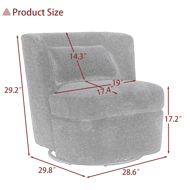 360°Swivel Barrel Chair with Cushion