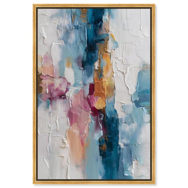 Petal Pink and Ocean Blue II Canvas by Art Remedy - Gold - 20" x 30"