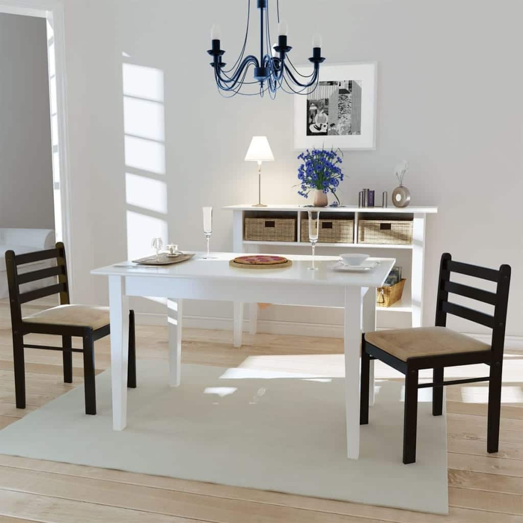 2/4/6 pcs Wooden Dining Chairs Square 2 Colours Selectable - 17.3" x 17.7" x 31.9"