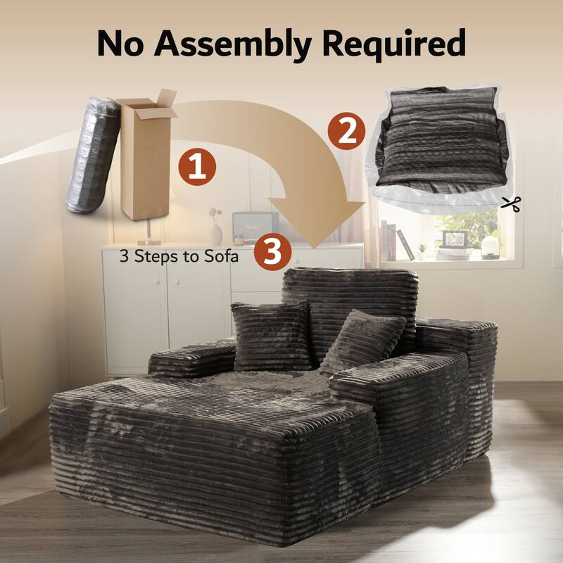 OVIOS Plush Convertible Floor Lounge Sofa