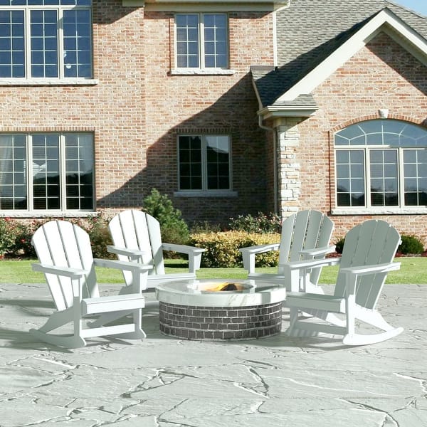 slide 2 of 8, Laguna Hdpe All Weather Outdoor Patio Rocking Chair (Set of 4) White